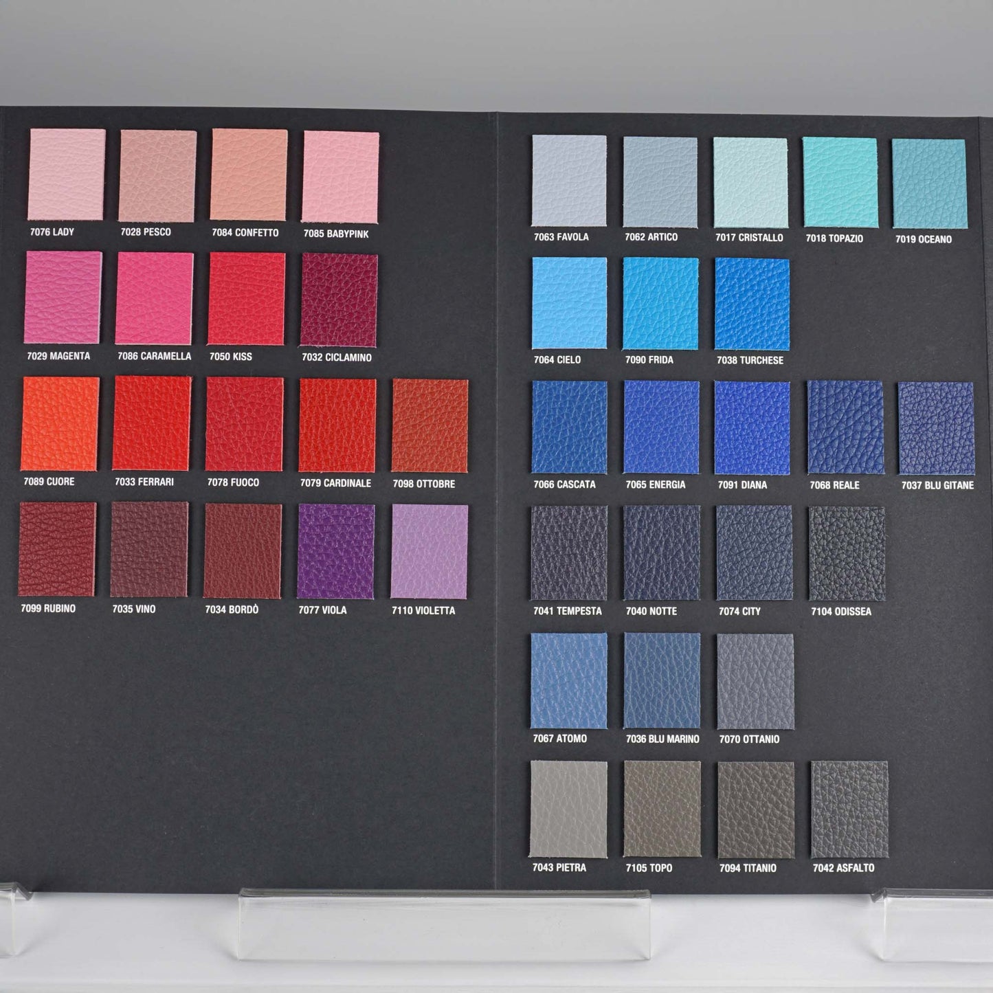 Italian double face leather Torello Double color card