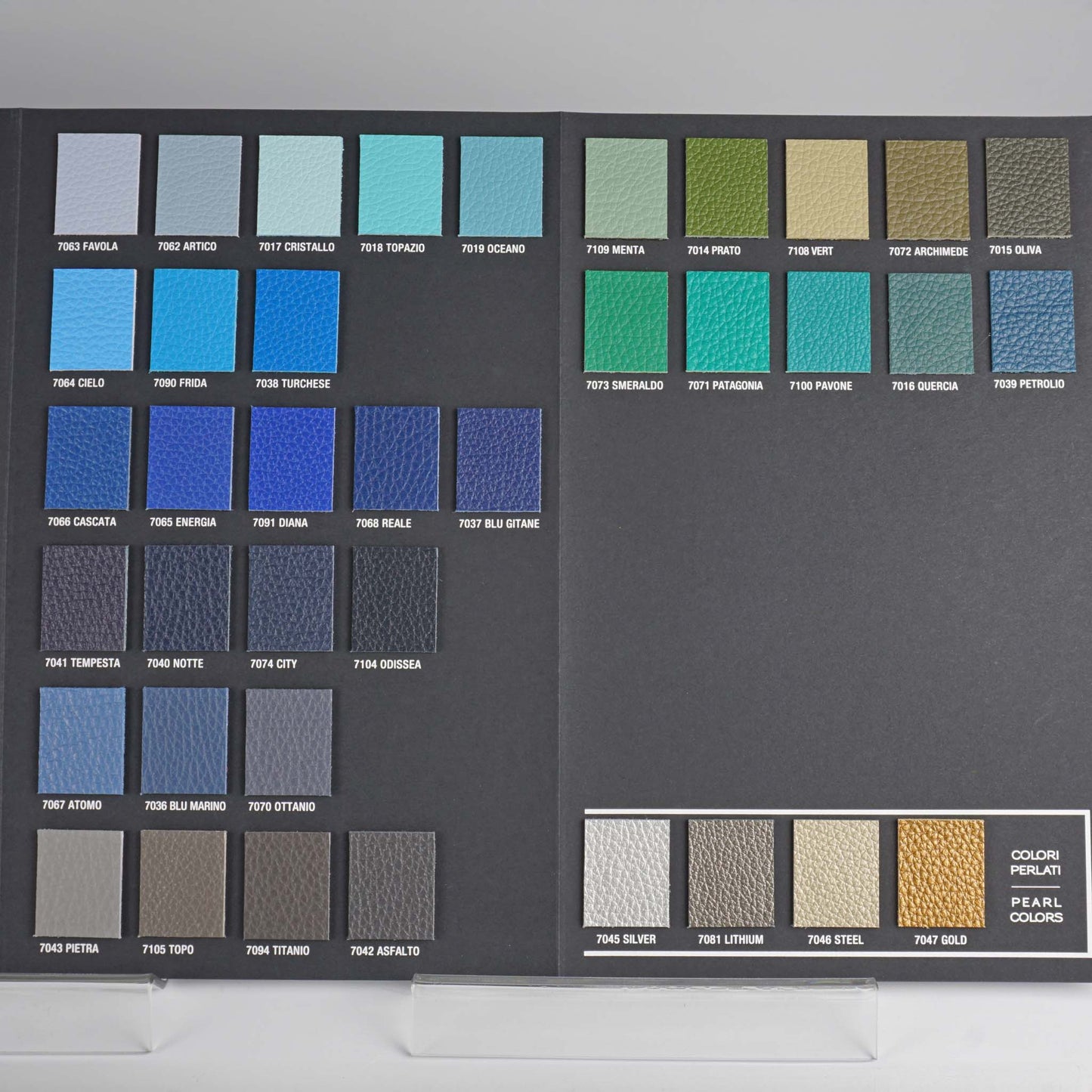Italian double face leather Torello Double color card