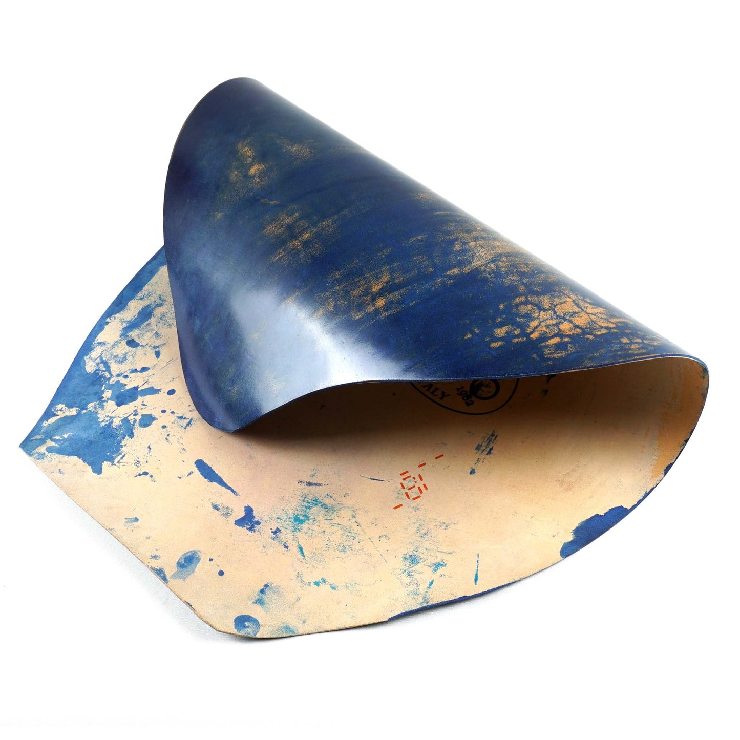 Rocado shell cordovan Marbled finish color Blue flipped