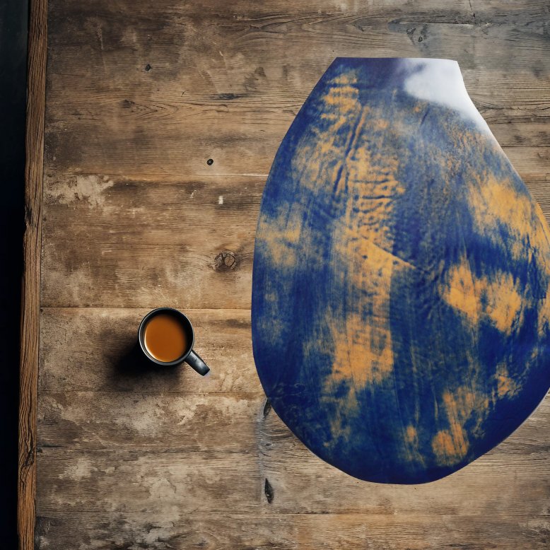 Marbled shell cordovan beside a cup of coffee